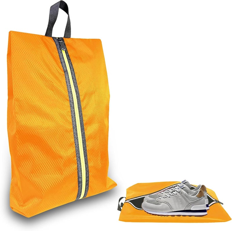 Smallan Golf Smell Proof Shoe Bag Lightweight Waterproof Zippered Sport Shoe Carrier Bags Golf Soccer Shoe Storage Organizer for Gym Sports Travel Work Golf Aceesories (Orange, US size 14) - Image 1